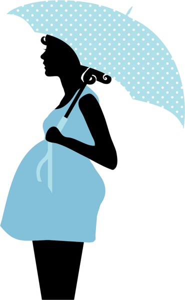 妊娠中の女性シルエット スタイルのリアルなイラスト