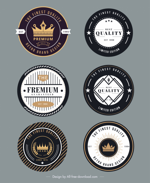 badge premium modèles de luxe décor cercle plat