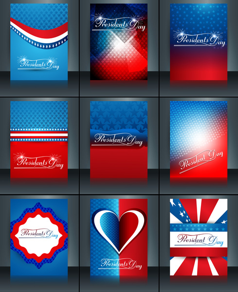 Präsident-Tag in Vereinigte Staaten von Amerika Colllection für Broschüre Vorlage Design Vektor