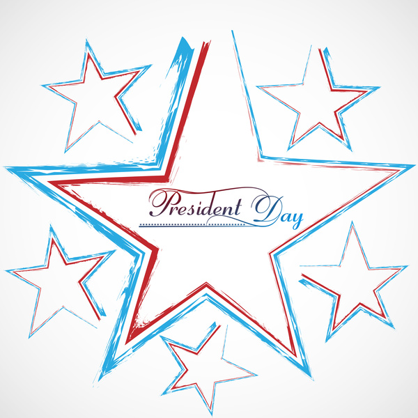 Presidents Day dia de la independencia americana estrellas en la bandera estadounidense de fondo vector