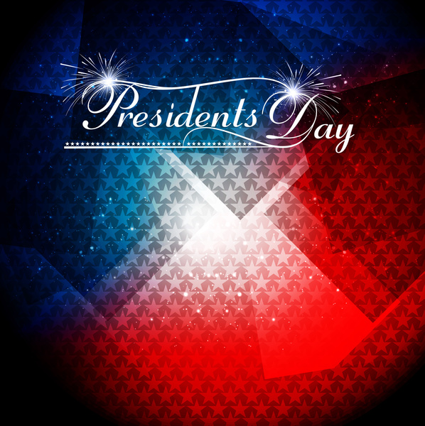 Presidents Day dia de la independencia americana estrellas en la bandera estadounidense de fondo vector