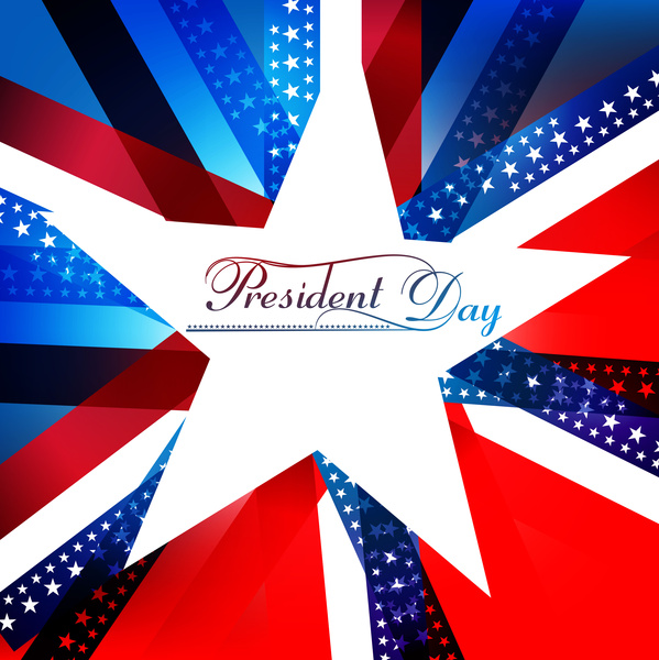Presidentes dia dia da independência americana estrelas no vetor de plano de fundo da bandeira americana