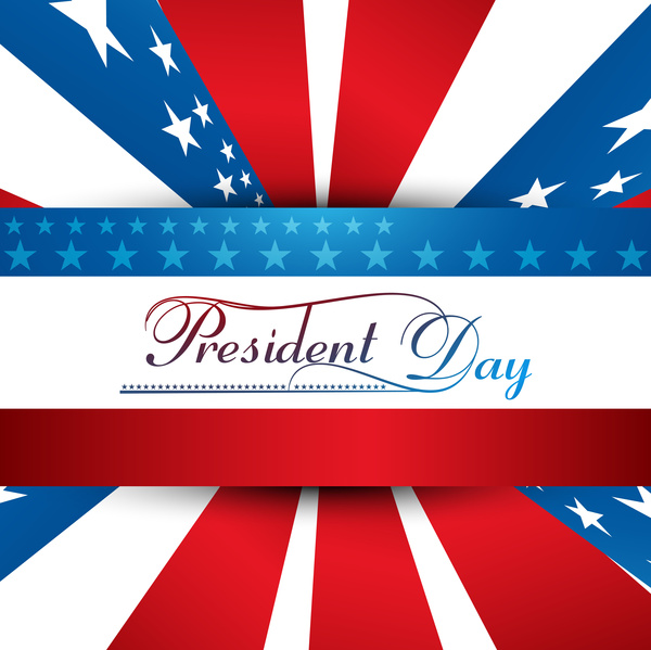 giorno dei presidenti americani il giorno dell'indipendenza di stelle nella bandiera americana sfondo vettore