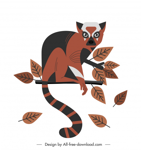 primate mono especie icono de color clásico boceto plano
