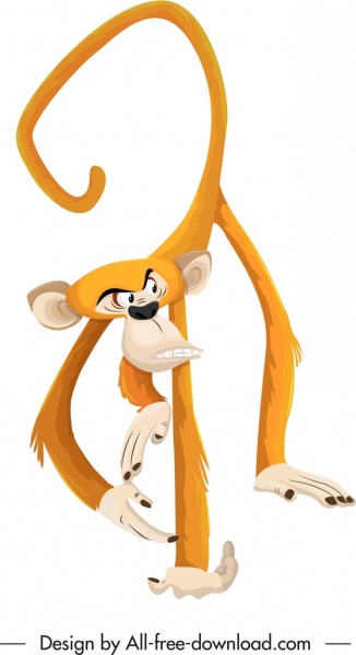 ícone da espécie do primata engraçado macaco esboço personagem dos desenhos animados