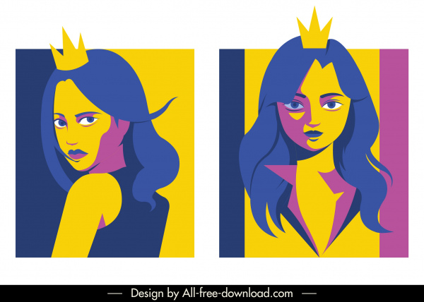 принцесса портрет аватар цветной мультфильм характер эскиз