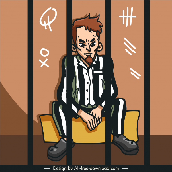 sketsa tahanan ikon penjara