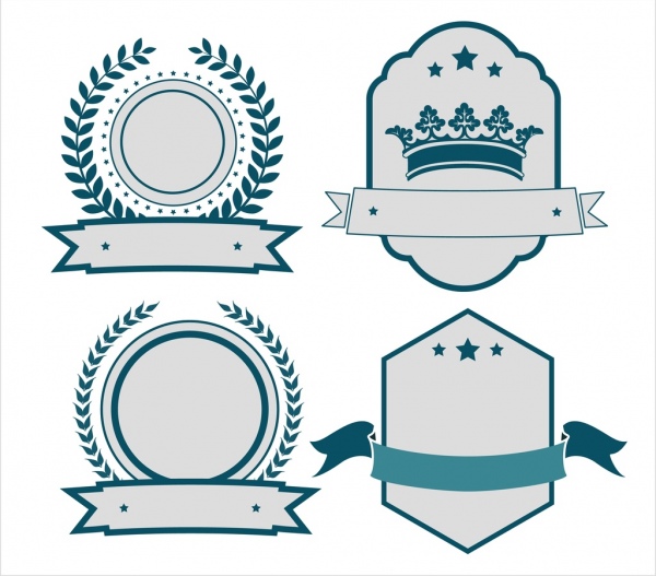 produit badges collection classique ornement gris décor blanc