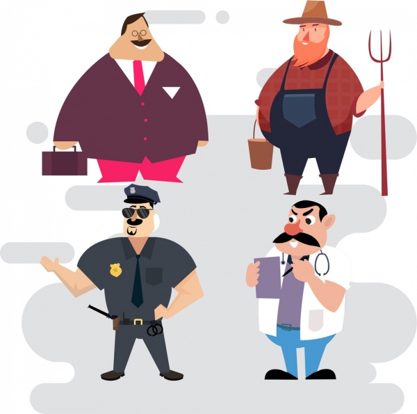профессии иконы бизнесмен фермер полиции доктор символов