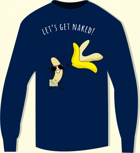 套頭衫設計有趣的程式化的香蕉圖示裝飾