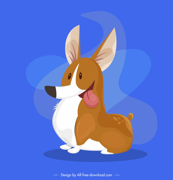 Welpe Hund Symbol niedlichen bunten Cartoon Skizze
