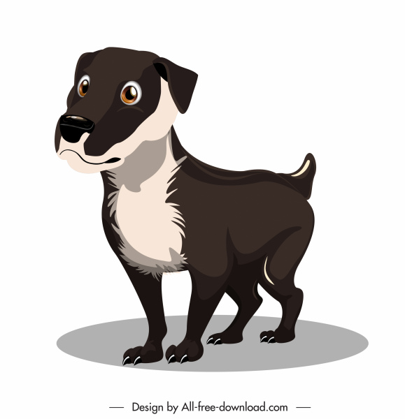 anjing ikon hitam putih berbulu sketsa