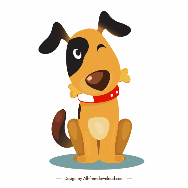ícone cachorrinho esboço de personagem de desenho animado bonito