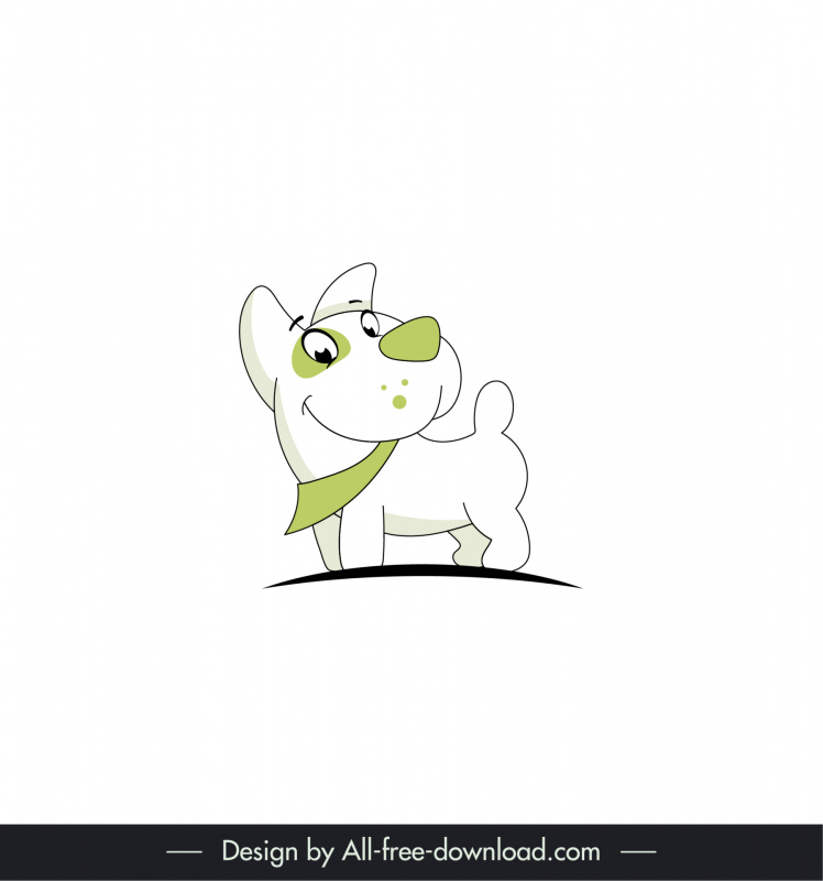 ikon logotype anak anjing sketsa kartun yang ditarik dengan tangan lucu