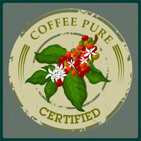 timbre pur modèle de fleurs déco design vert café