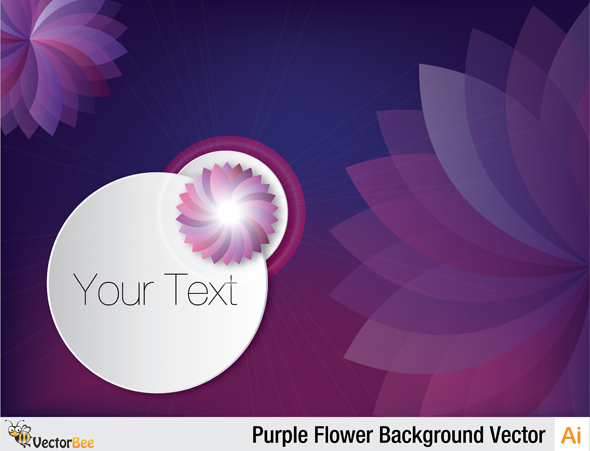 Purple Flower Background Vector