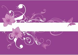 Purple Vector Floral Card Background