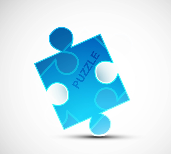 Puzzle blau bunt glänzend Vektor Pfingstmontag