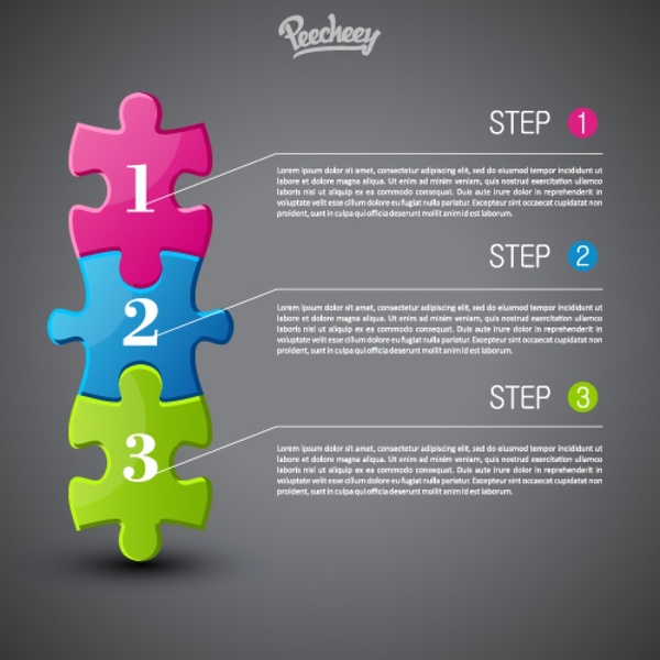 Puzzle business concept infographie