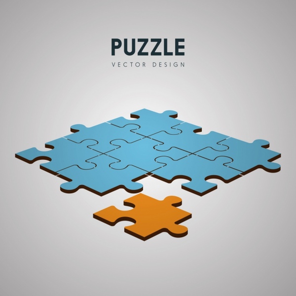 Puzzle Gelenke Hintergrund farbig 3D-Design