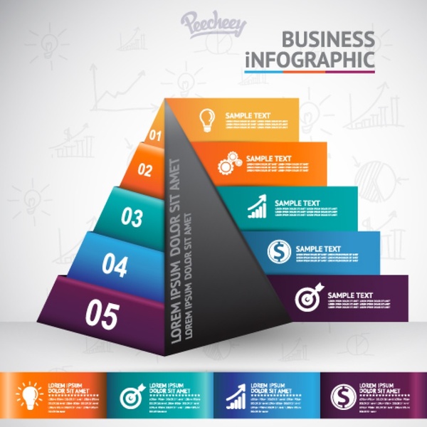 Kim tự tháp infographic khái niệm
