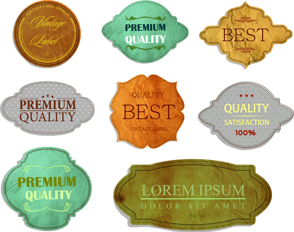 collection étiquettes vintage de qualité certification