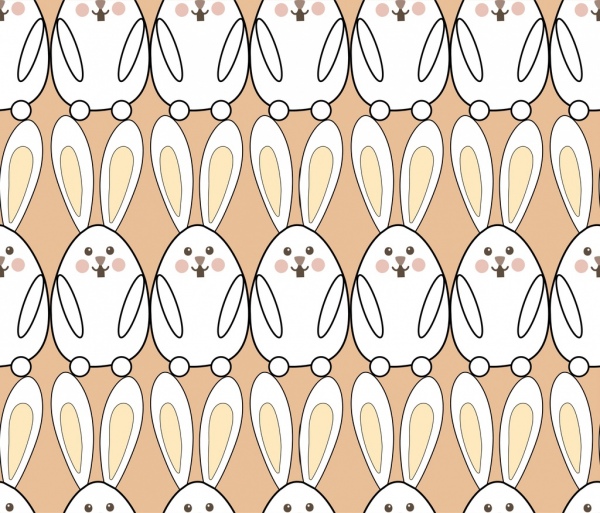 兔子的背景設計的重複圖案風格