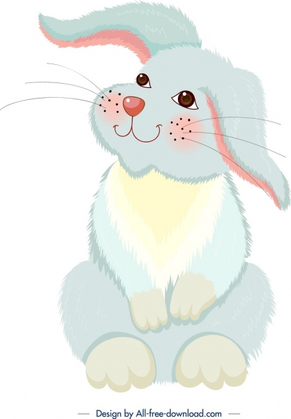 croquis de dessin animé coloré de lapin de peinture