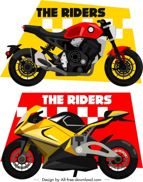 icônes de moto de course contexte modèles croquis