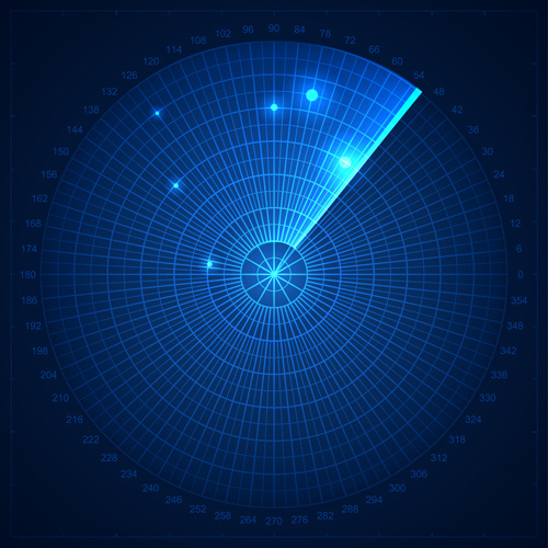 レーダーの要素の青い背景のベクトル