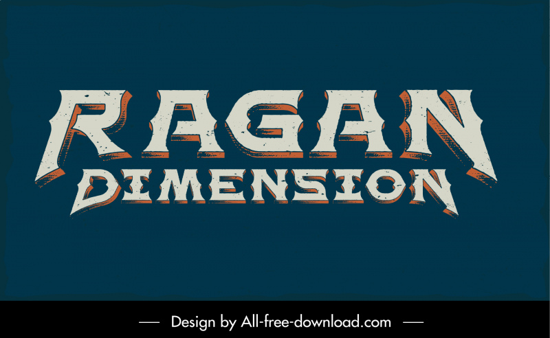 ragan dimensión logotipo clásico boceto de caligrafía plana