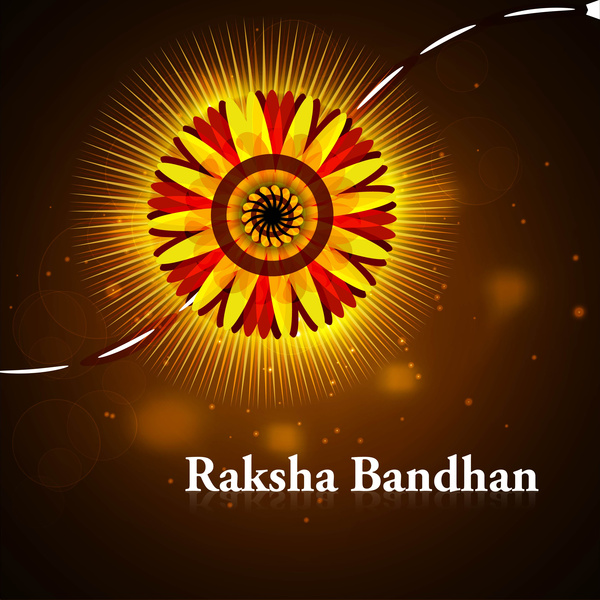 fond de vecteur Raksha bandhan artistique carte colorée