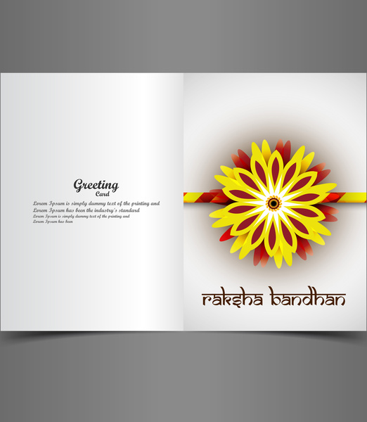raksha bandhan บัตรอวยพรที่มีสีสันสดใส rakhi อินเดียเทศกาลเวกเตอร์