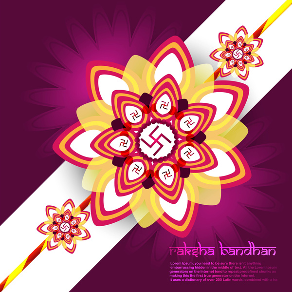 ラクシャ bandhan 祭美しいカード背景イラスト