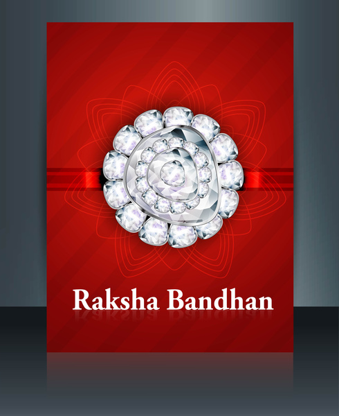 Raksha bandhan festival broşürü kırmızı renkli şablon çizimi