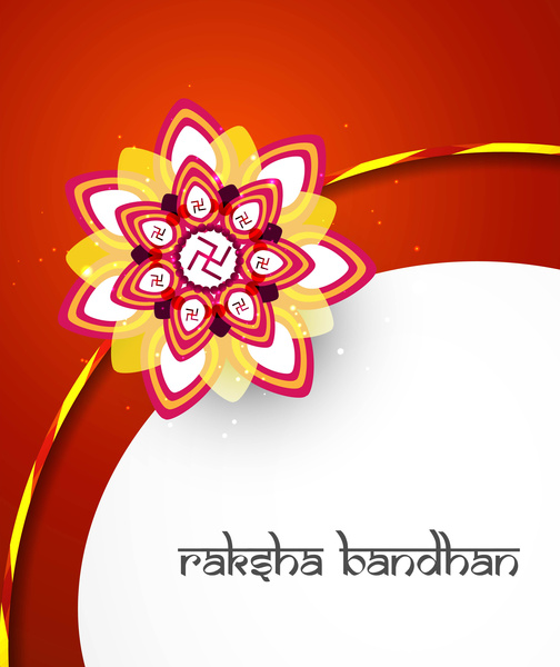 raksha bandhan สร้างสรรค์เทศกาลสีสันพื้นหลังเวกเตอร์