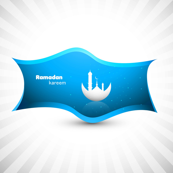conception de Ramadan kareem bleu coloré vector