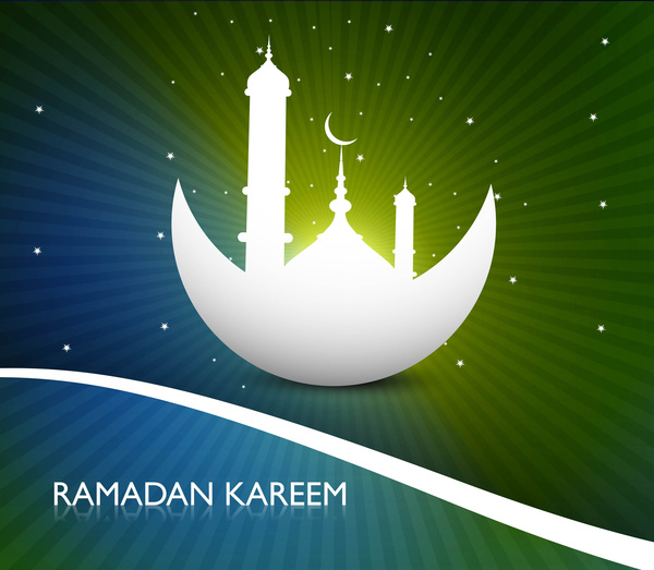 Ramadan kareem cartão colorido desenho