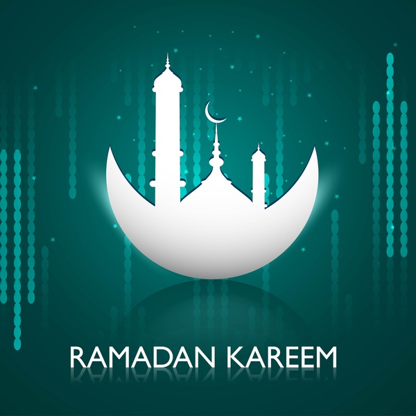 Рамадан Карим поздравительных открыток красочный дизайн