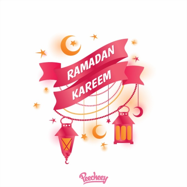 Ramadan kareem feriados cartão