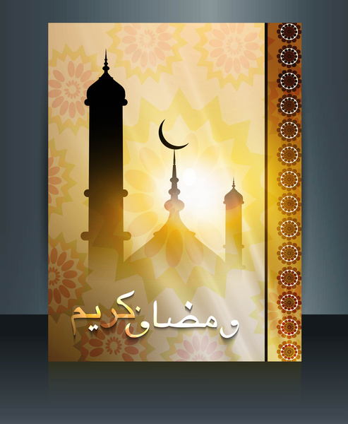 template warna-warni masjid ramadhan kareem vektor