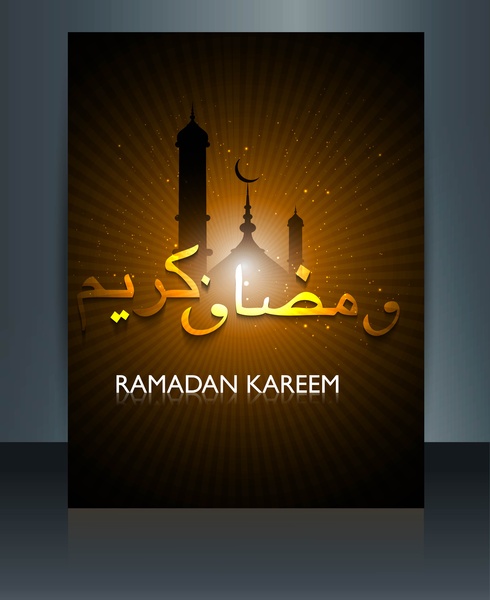 vector de plantilla colorida de Ramadán kareem Mezquita