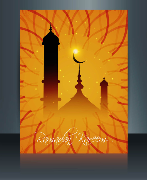 Ramadan kareem Meczet kolorowy szablon wektor