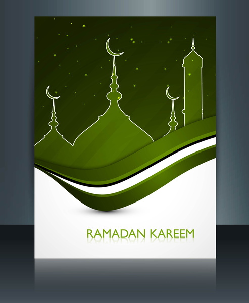 ramazan kareem cami renkli şablonu vektör
