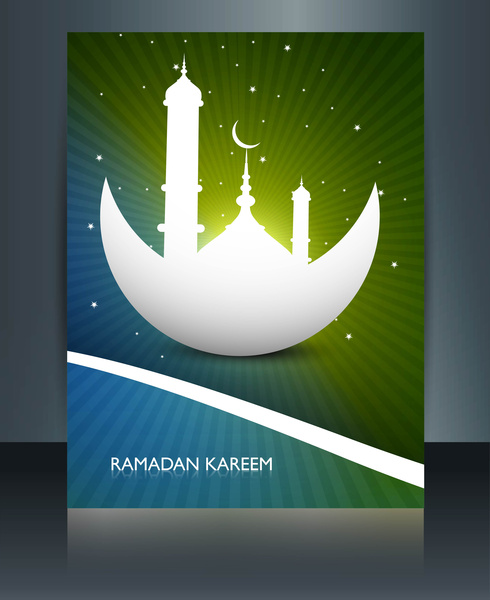 ramazan kareem cami renkli şablonu vektör