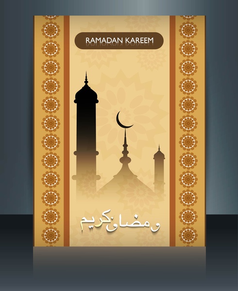 vector de plantilla colorida de Ramadán kareem Mezquita