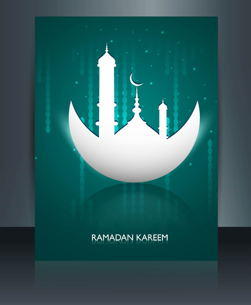 Ramadan Kareem Moschee bunte Vorlage Vektor