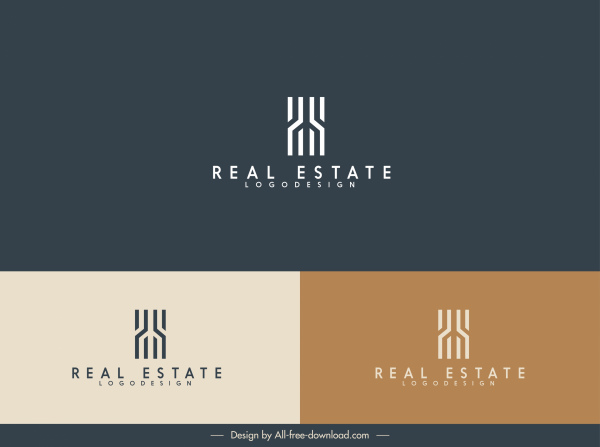 logotipo de bienes raíces plantilla plana diseño abstracto