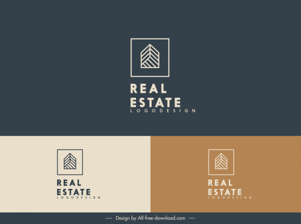 Immobilien Logotype flache geometrische Design Haus Skizze