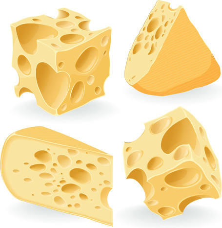 realistische Käse Symbole Vektor